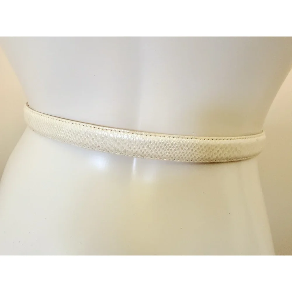 Vintage Cream Genuine Snakeskin 3/4